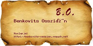 Benkovits Osszián névjegykártya